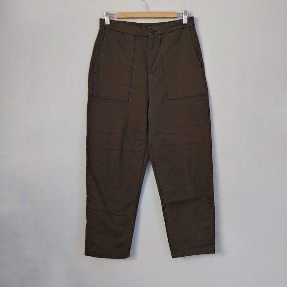 Roots Utility Pants French Terry Patch Pocket Ankle Length Size 8 - Picture 4 of 15